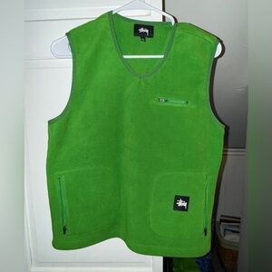 Stussy Bright Green Fleece Gilet